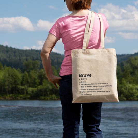 Tote Bag Definition of Brave Natural Canvas Reusable Shopping Bag Market Tote Book Bag