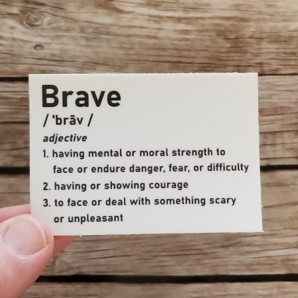 Brave Definition Waterproof Sticker