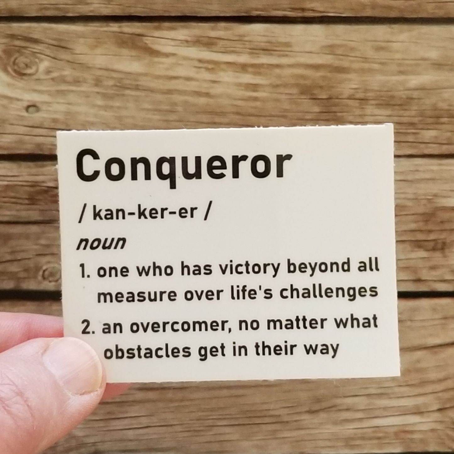 Conqueror Definition Waterproof Sticker