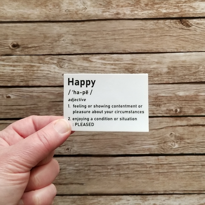 Happy Definition Waterproof Sticker