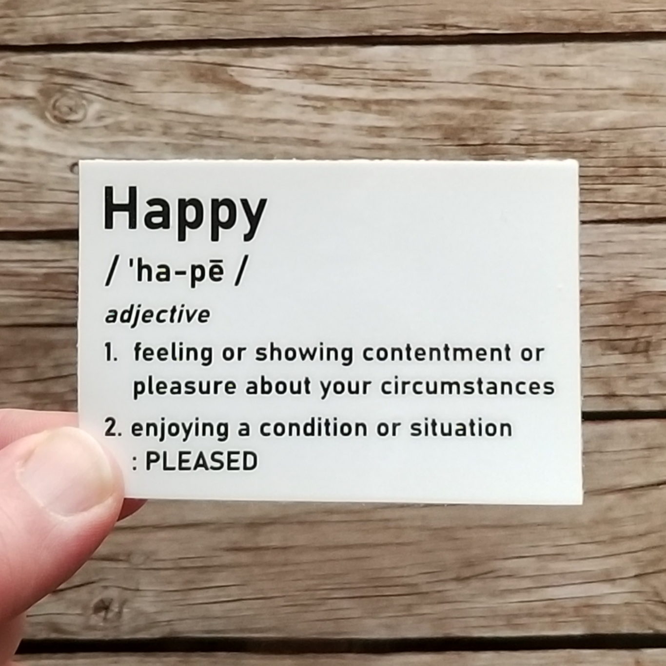 Happy Definition Waterproof Sticker