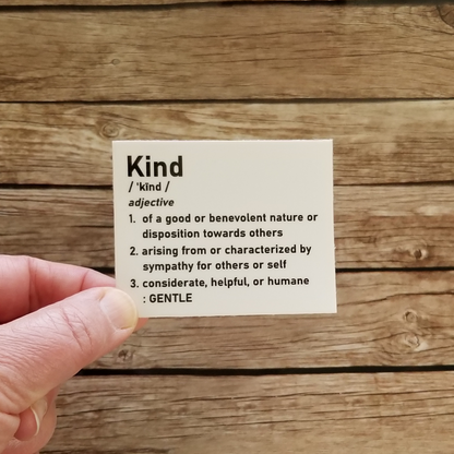 Kind Definition Waterproof Sticker