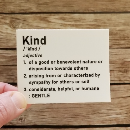 Kind Definition Waterproof Sticker