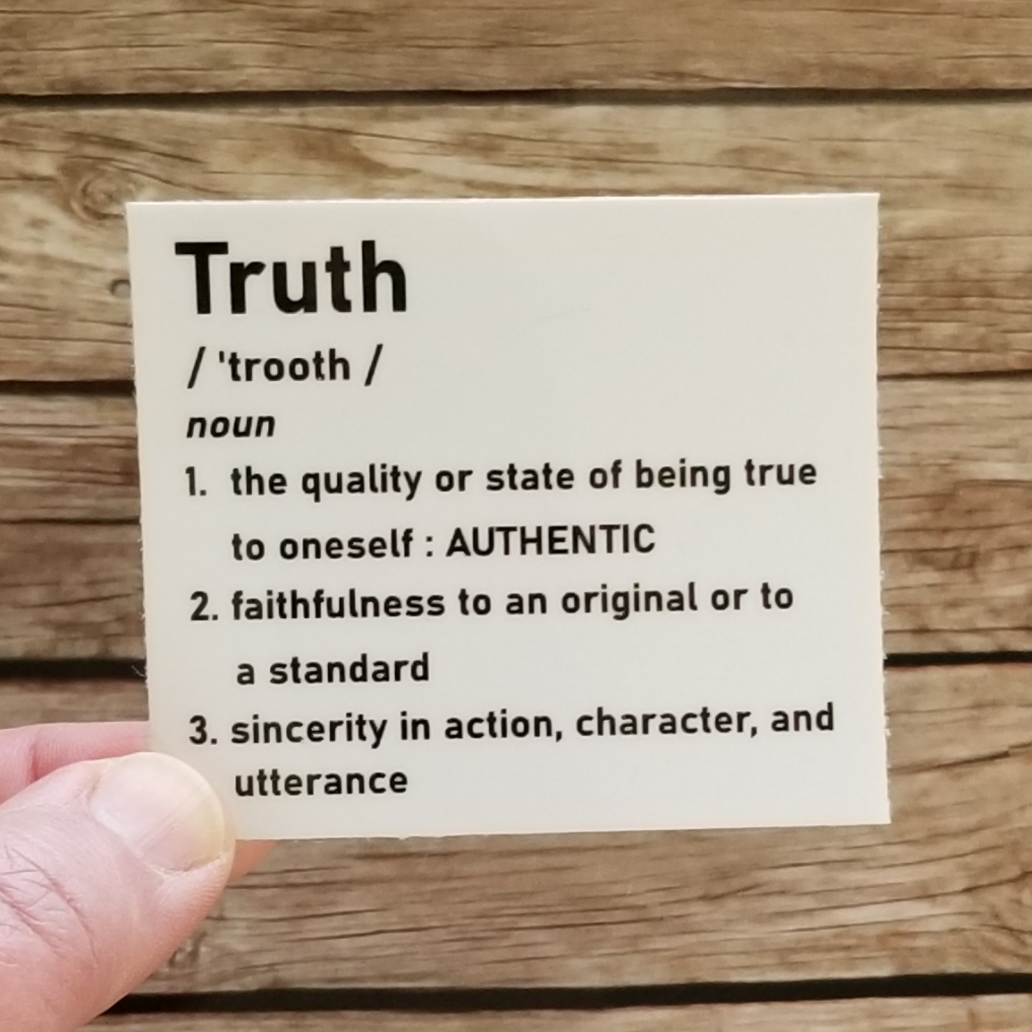 Truth Definition Waterproof Sticker