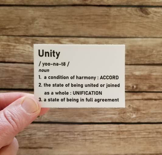 Unity Definition Waterproof Sticker